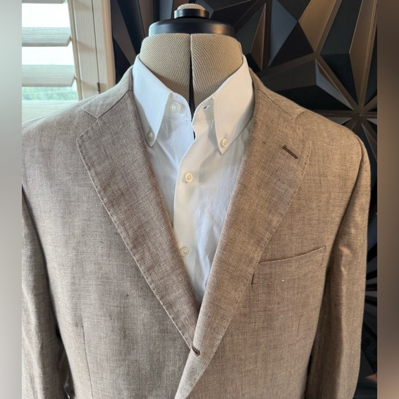 Brooks Brothers Classic Fit Linen 1818 Herringbone Sport Coat & Pants 46R/38x30 - Picture 1 of 9